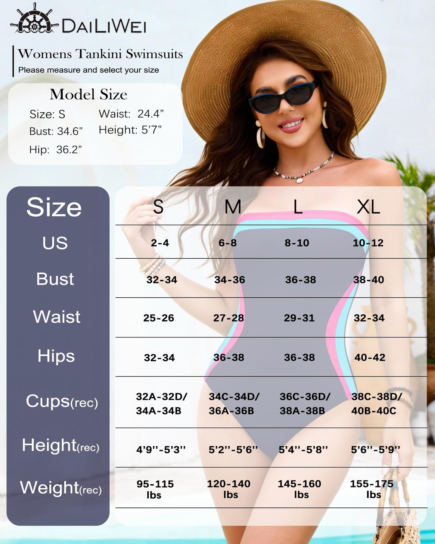 DaiLiWei Women One Piece Swimsuit Tummy Control Bathing Suits Bandeau Swimwear Slimming Lace Up Modest Swim Suits 2026