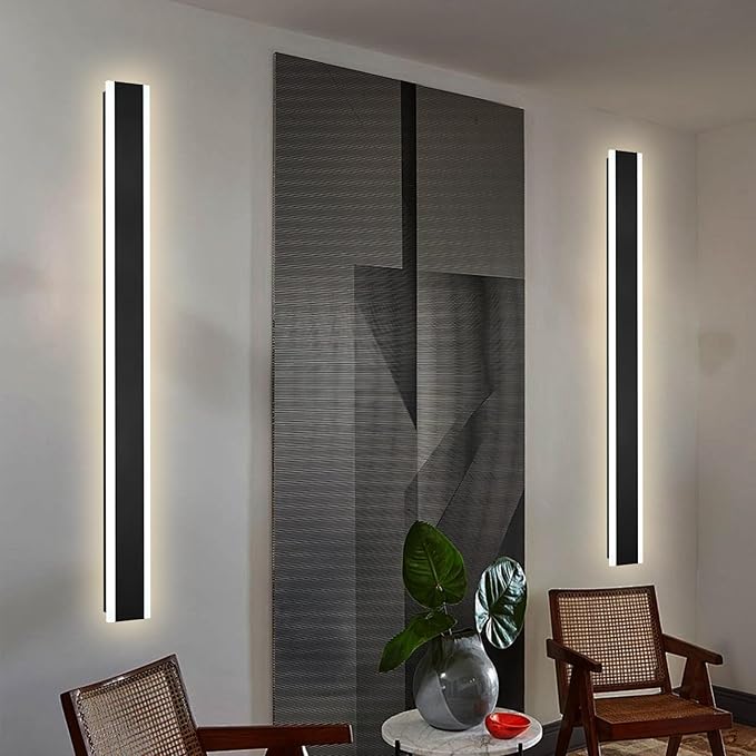 2 Pack Black Outdoor Wall Light,60 inch Long Outdoor Modern LED Wall Sconce, Waterproof IP65 LED Wall Mount Lighting Fixture for House Living Room Corridor Porch Patio Garage