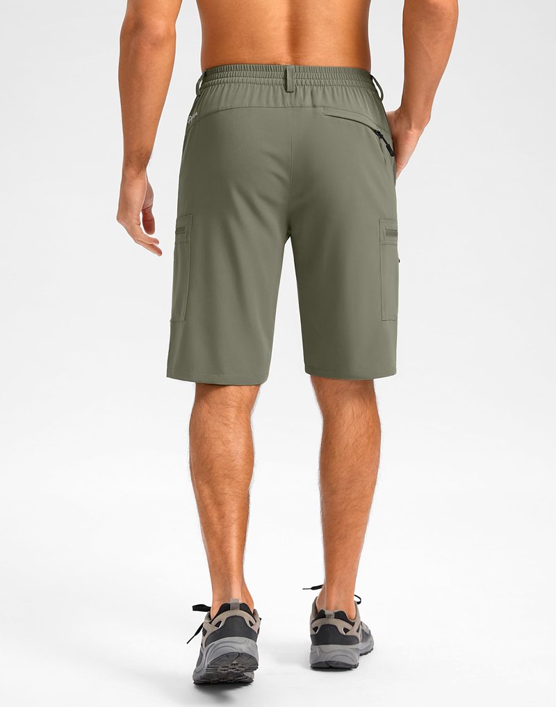 Pudolla Men's Hiking Shorts 11" Lightweight Cargo Work Shorts for Men Summer Travel Golf Casual Outdoor with 5 Pockets(Grey Sage X-Large)