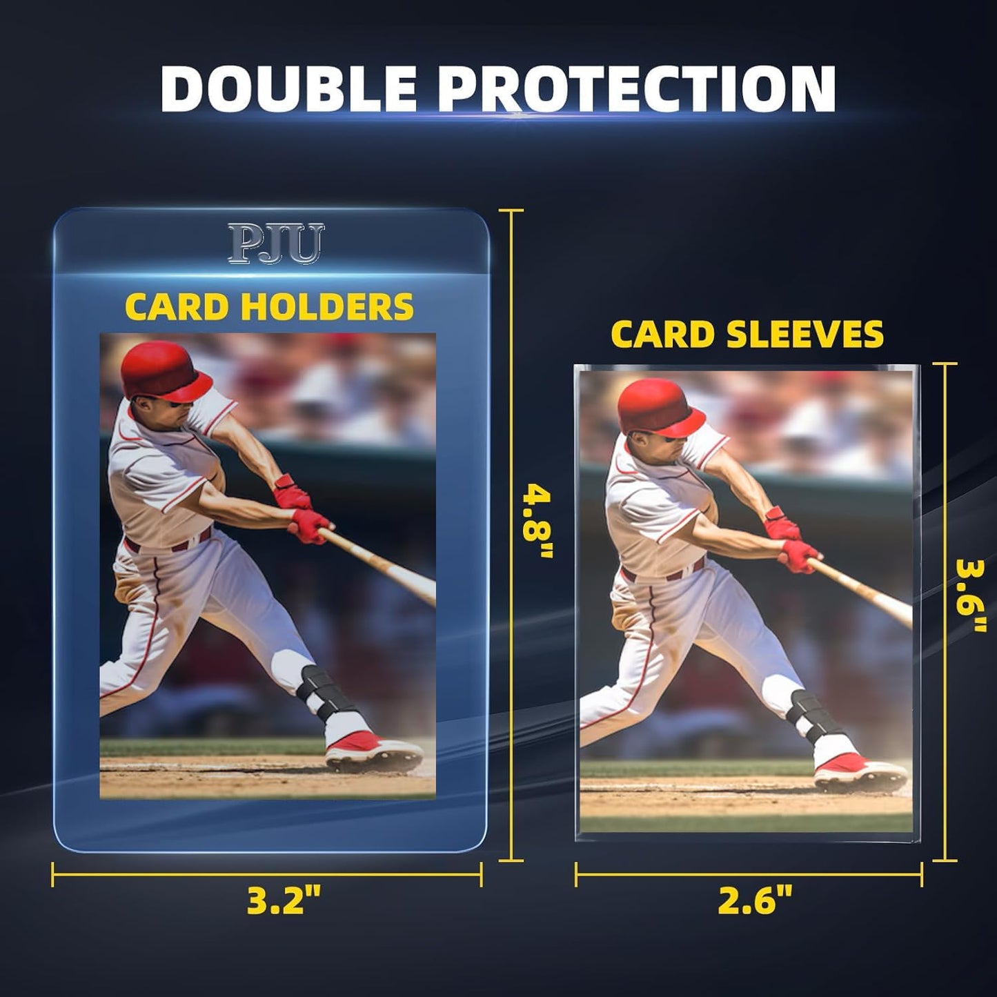 200ct Semi Rigid Card Holders & 200ct Card Sleeves for PSA, SGC, BGS, CSG Graded Card Submissions, Semi Rigid Baseball Cards Sleeves Protectors, PSA Graded Trading Cards Sleeve