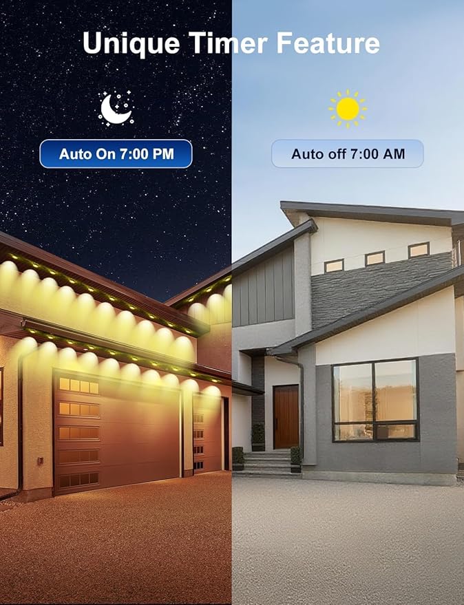 Permanent Outdoor Lights for House, 50ft Smart RGB LED Lights Outside with 16 Million DIY Colors, IP67 Waterproof Eternity Eaves Lighting for Christmas Halloween Holiday Daily Decorations