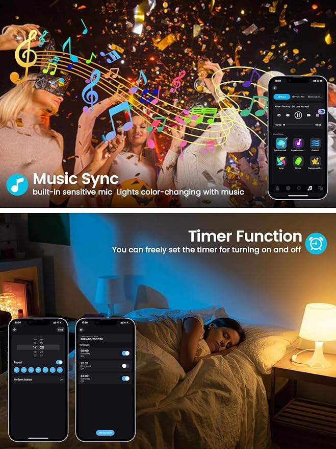 Smart Color Changing Christmas Lights with Remote & APP, 142FT 400 LED RGB Dimmable Christmas String Lights, Waterproof Fairy Twinkle Light for Indoor Outdoor Xmas Tree Wedding Holiday Decorations