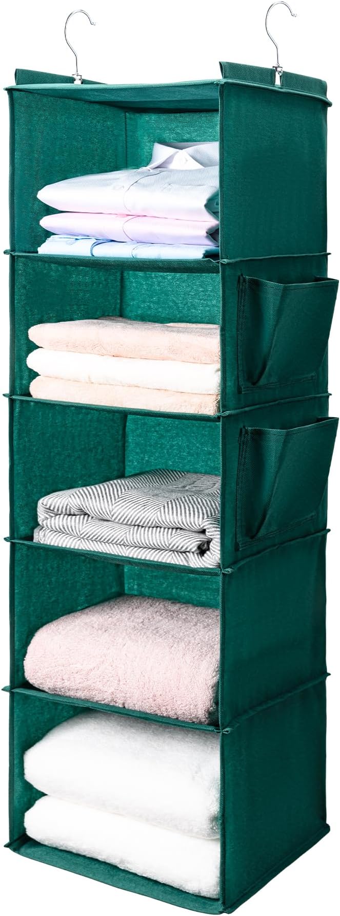 BOOMIBOO Hanging Closet Organize and Shelves，5-Hanging Shelf