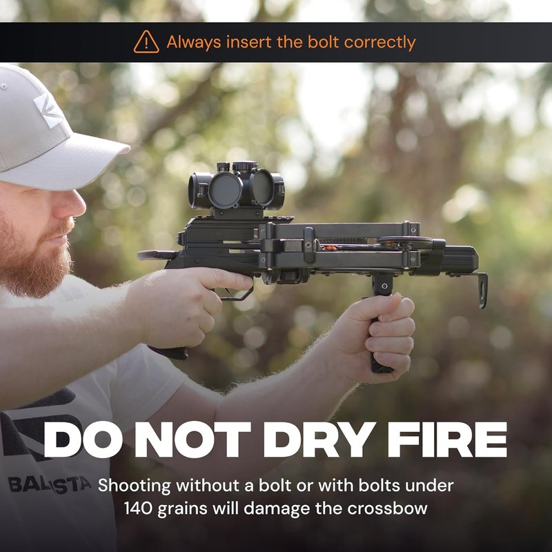 BALLISTA BAT Reverse Draw Mini Crossbow - 340 FPS, 150lbs Power | Lightweight 3lbs for Hunting & Target Shooting