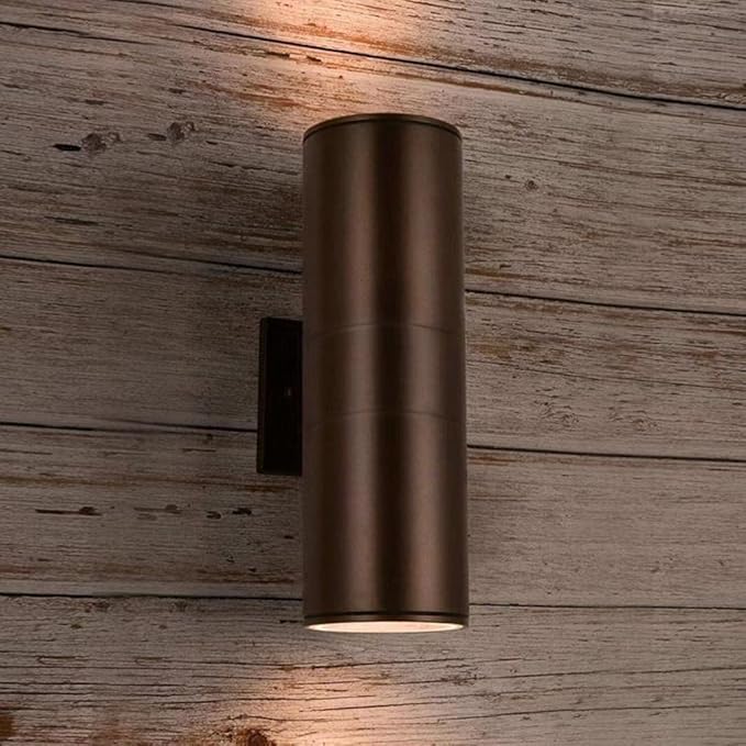 Outdoor Wall Lights Dusk to Dawn Exterior Lighting Fixtures, ETL Listed Cylinder Up Down Outdoor Porch Light,Modern Outdoor Sconce Lights for House Garage Patio,Bulbs Included