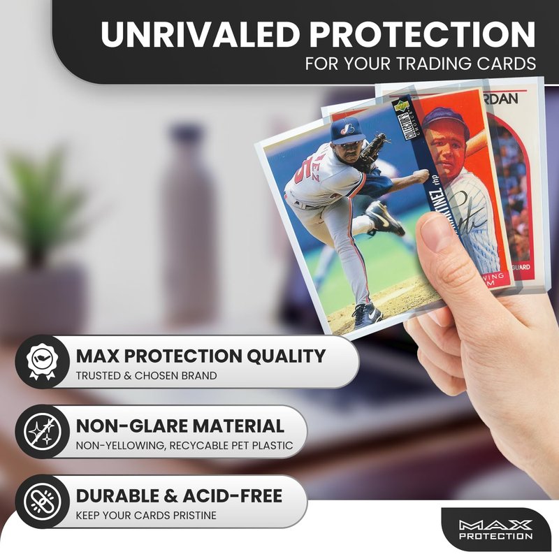 Max Protection 35pt Top Loaders for Cards - 200 Count - Premium 3x4 Inch Trading Card Toploaders - Protect Your Baseball and Sports Cards with These Clear Hard Plastic Sleeves Protectors