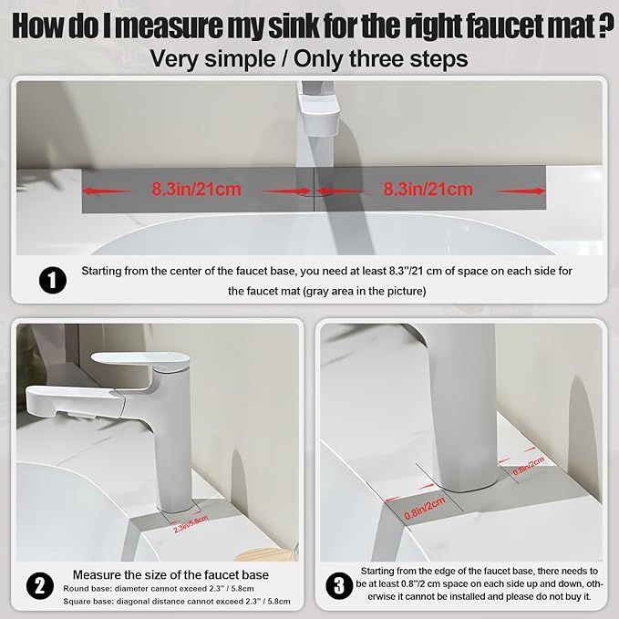 Kitchen Faucet Absorbent Mat, 15.7" Long Stone Faucet Mat