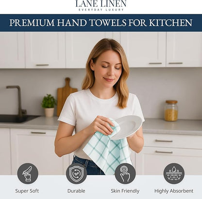 LANE LINEN Cotton Kitchen Towels and Dish Cloths Set, Quick-Drying Dish Towel