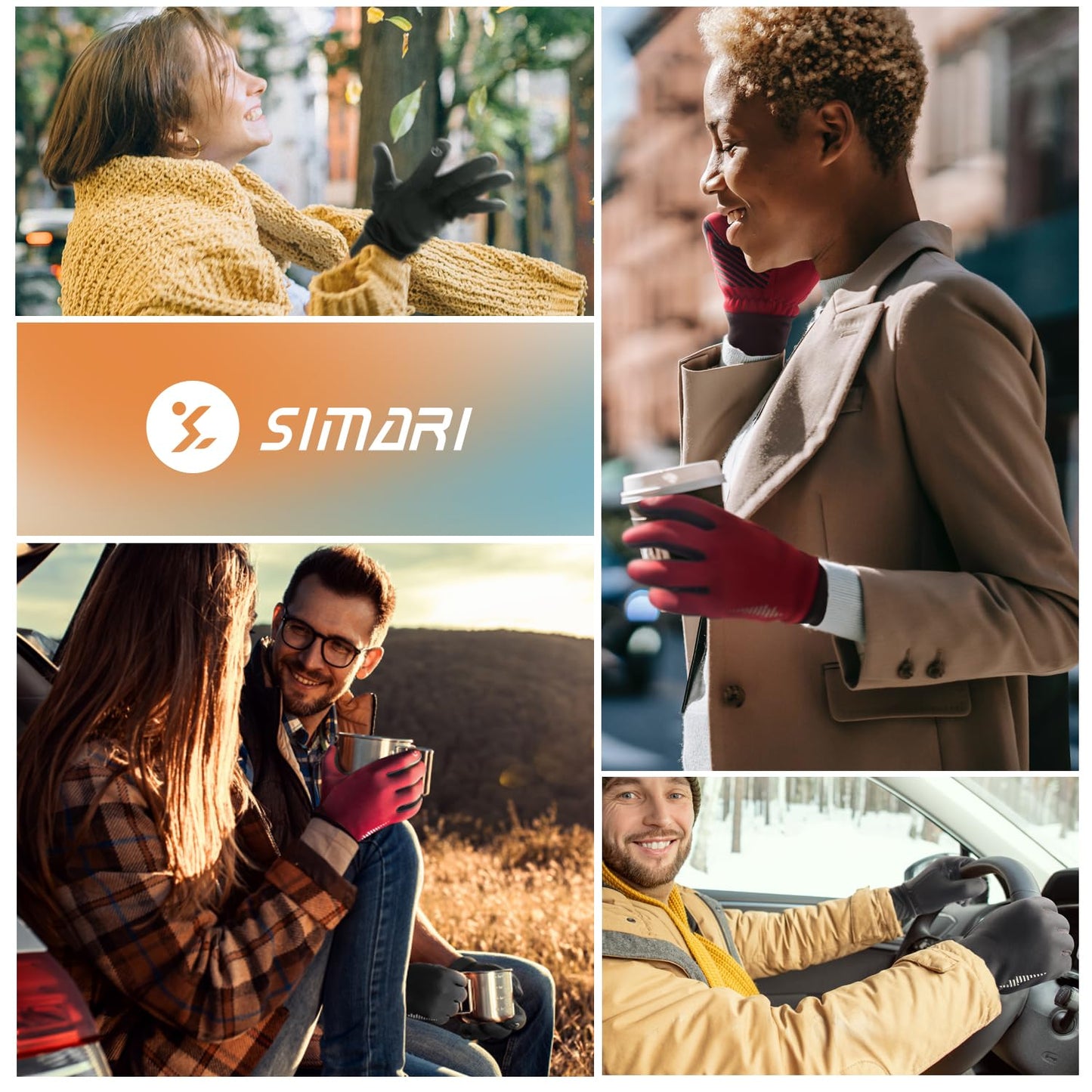 SIMARI Winter Gloves for Women Men - Cold Weather Thermal Touch Screen Ski Snow Glove Liners, Non-Slip Palm & Warm Fleece Lined, for Running Cycling Driving Hiking Walking Sports Outdoor Texting Work