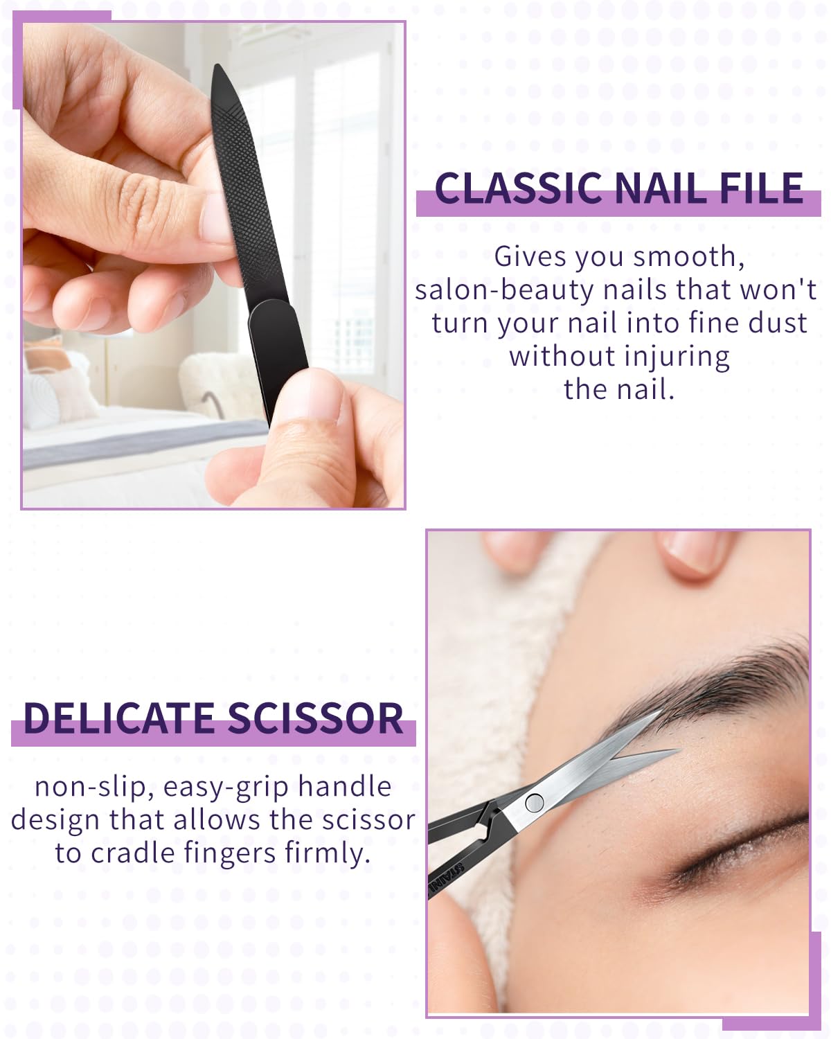 MORGLES Tweezers Set and Nail Clippers, 9 Pcs Stainless Steel Tweezers Kit for Men Professional Manicure Set for Men Grooming Kit with Leather Travel Case