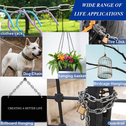 50ft Hanging Chain,304 Stainless Steel Chain, 1/16" Jack Chain, Metal Chains are Customizable for Hanging Bird Feeders/Dog Leashes/Signs & DIY Projects(1.5mm with Spool)