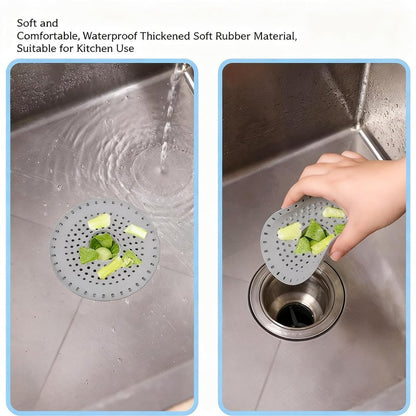 Shower Drain Hair Catcher, Premium Silicone Drain Protector & Shower Drain Cover for Regular Drains of Shower Room, Bathroom, Grey