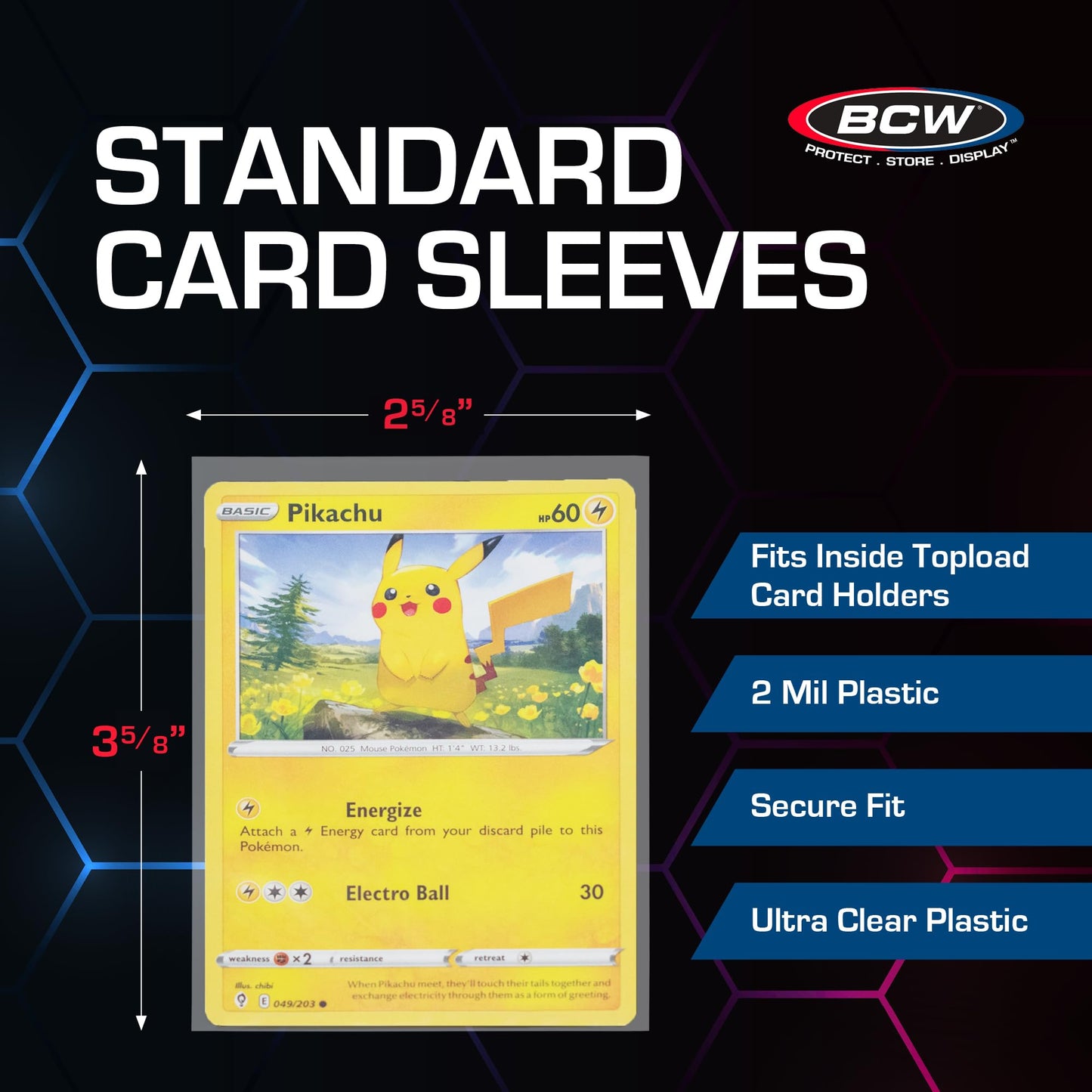 BCW Card Sleeves and Toploaders for Card Combo - 500 Count | Premium Top Loaders and Acid-Free Penny Sleeves | Great for Football, Magic: The Gathering, Pokémon, and Baseball Card Protectors