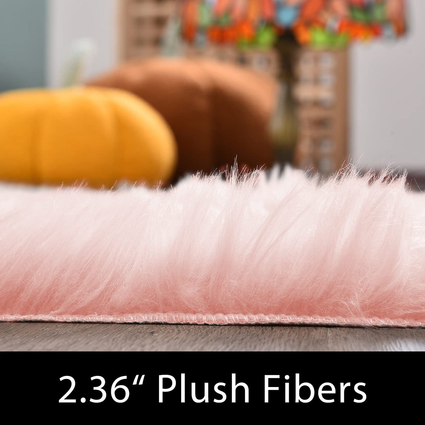 Latepis Pink Rugs for Living Room Area Rug 6x9 Faux Sheepskin Fur Rug for Bedroom Entertainment Room Sofa Floor Fuzzy Rug Shag Rug for Girls Room Luxury Home Decor