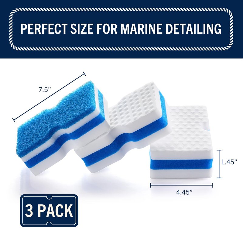 RainierSupplyCo Boat Scuff Eraser - Magic Boat Erasers for Cleaning Seats, Hulls, & Interiors - Non-Toxic & Safe for Vinyl, Leather & Fiberglass Surfaces - Ideal for Pontoon and Marine Cleaning Kits