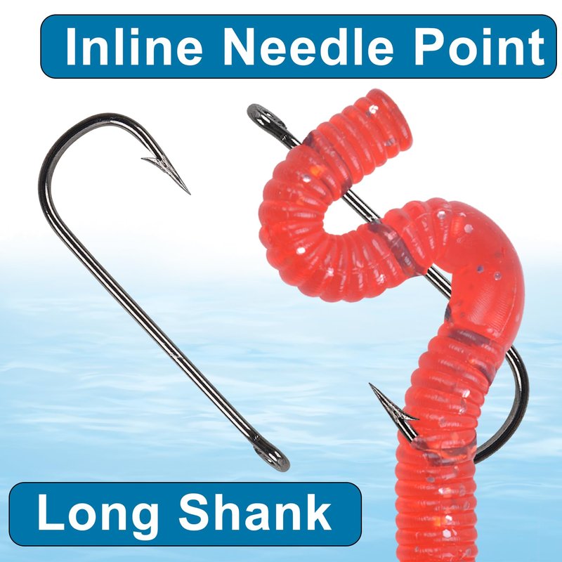 Crappie Panfish Fishing Hooks Aberdeen Hook Kit, 150pcs Aberdeen Fishing Hooks Long Shank Assorted Small Size Sharpened Live Bait Hook Set for Saltwater Freshwater Bass Catfish Trout Crappie Panfish