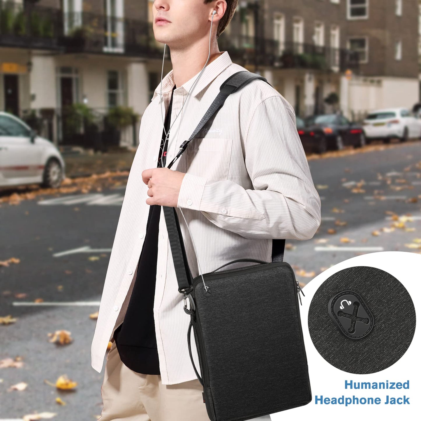 FINPAC Laptop Shoulder Bag for MacBook Neo A18 Pro, 13.6-inch MacBook Air 2026-2022 M5/M4/M3/M2/M1, MacBook Carrying Case 13.3" 13.6" 14.2", 13.5" Surface Laptop, HP, Dell, Acer Chromebook, Black
