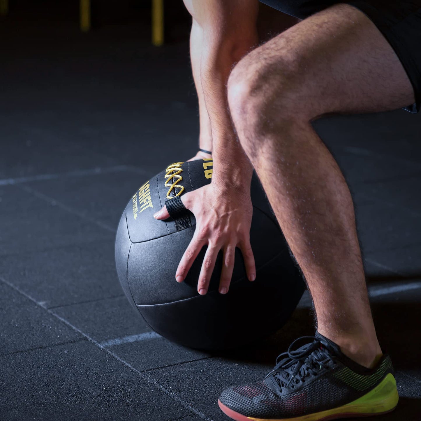 ToughFit Soft Wall Ball - Black Medicine Ball for Cardio Fitness Exercise - Weighted Med Ball for Strength and Conditioning Exercises, Cross Training Lunge, and Partner Toss (10LB)