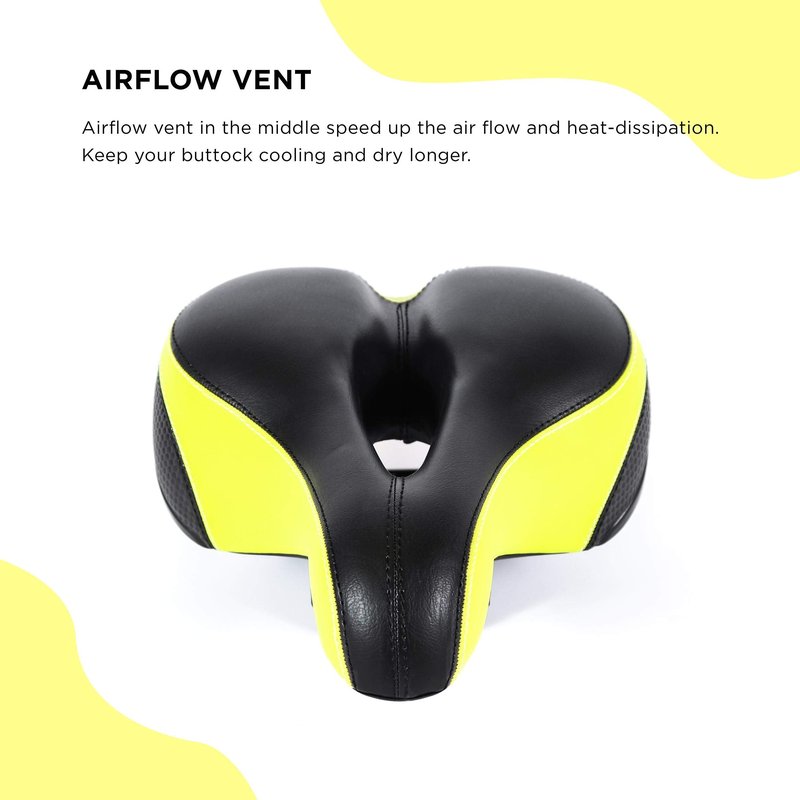 EBIKELING Bike Seat Dual Shock Absorbing Soft Comfortable Padded Bicycle Seat Cushion for Men Women Comfort - Memory Foam Universal Fit Bike Saddle for Exercise Outdoor Mountain Bikes