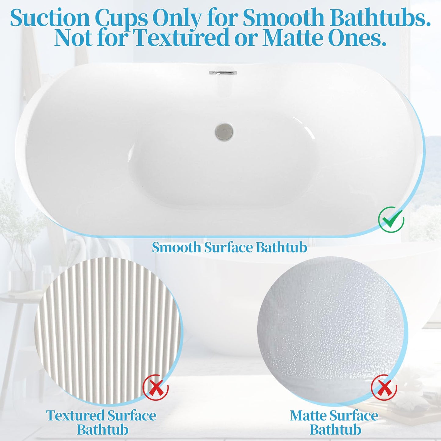 Crossing King Portable Spa Bubble Bath Massager - Bubble Bath Mat Tub Spa Massager with Upgraded Powerful Suction Cup, Electric Air Pump, Pillow and Remote Control for Relaxation, 45 * 17in (Blue)