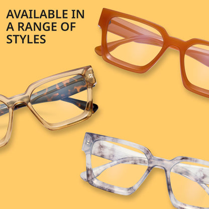 livho Oversized up to 99% Blue Light Blocking Glasses for Woman - Rectangle Fashion Glasses for Computer, Chic Preppy Frame - Anti Eyestrain