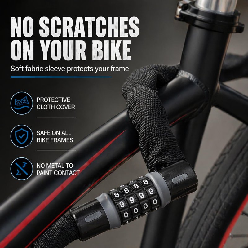Heavy-Duty Bike Lock – Anti-Theft 5-Digit Combination Bicycle Lock | Weather-Resistant, Cut-Resistant Security Lock for Mountain, Road & Hybrid Bikes by Revas
