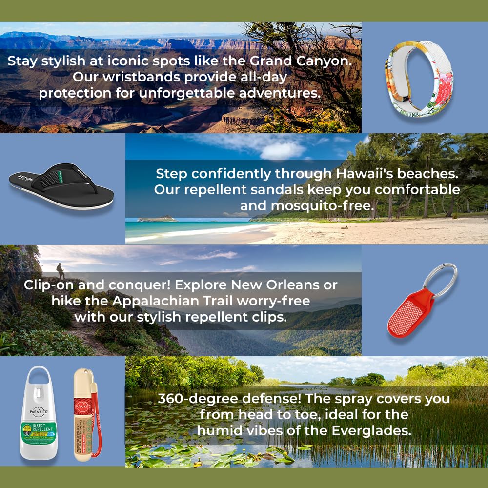 PARA'KITO Mosquito Insect & Bug Protection Wristband - Mosquito Stickers & Bug Spray Alternative - Summer Essentials, Beach Accessories, Hiking & Camping Essentials - Natural Essential Oils (Cube)