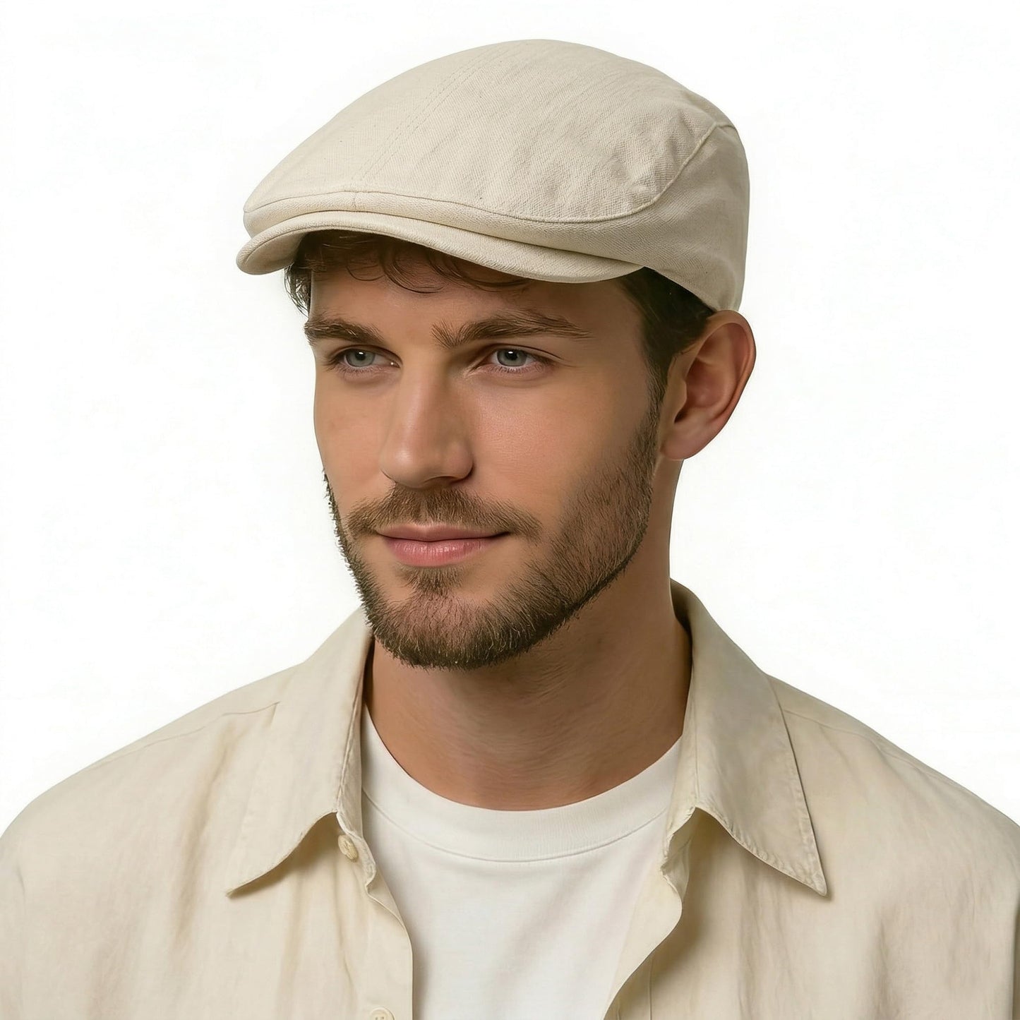 ZLYC Men Cotton Flat Cap Summer Scally Ivy Gatsby Newsboy Beret Driver Cabbie Hunting Hat