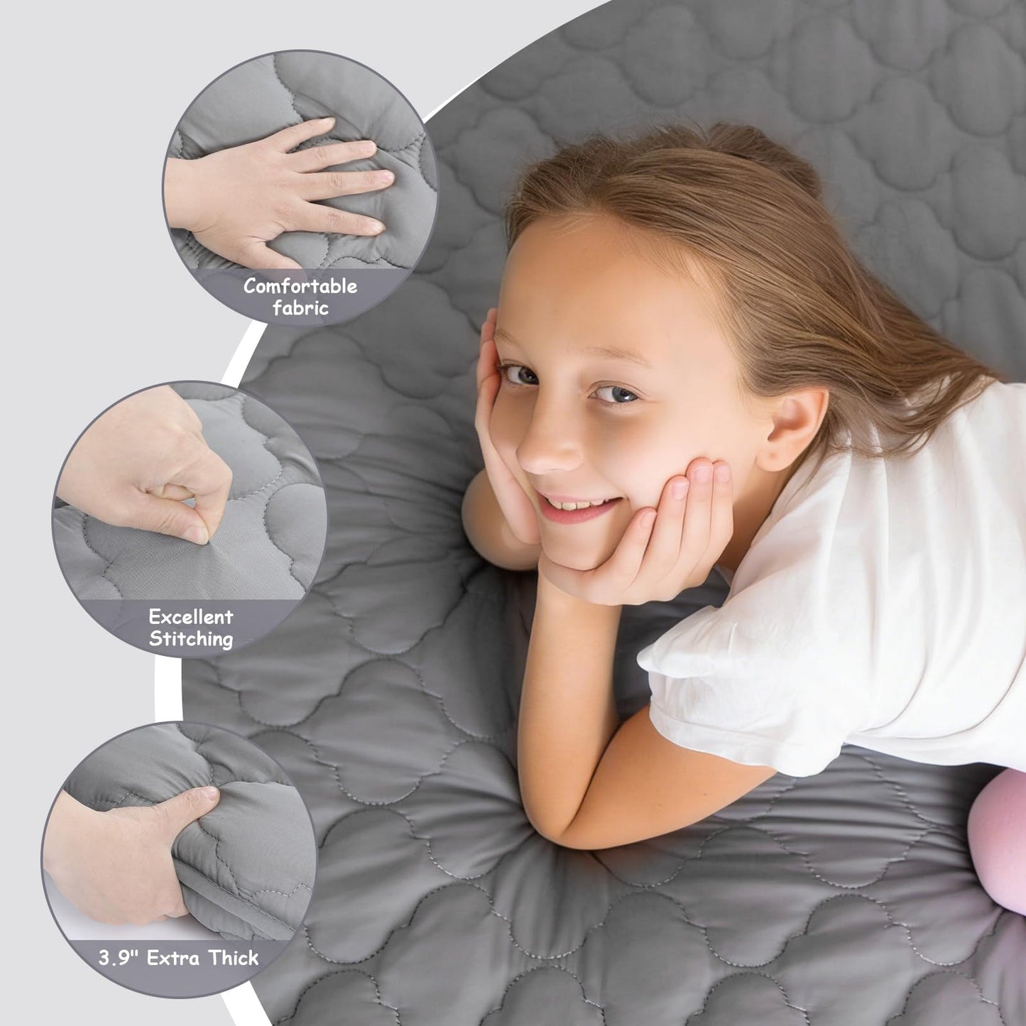 Japanese Futon Floor Mattress Queen Size 60"×80", Thicken 5-Layer Japanese Tatami Mat Floor Bed Foldable Roll Up Sleeping Pad, Ideal for Comfort and Support, Kids Floor Lounger Pillow Bed Sofa