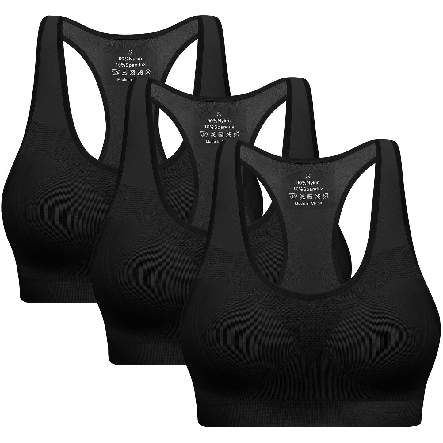 Racerback Sports Bras for Women with Pads - High Impact Athletic Tank Tops for Yoga and Workout Brassieres Bra