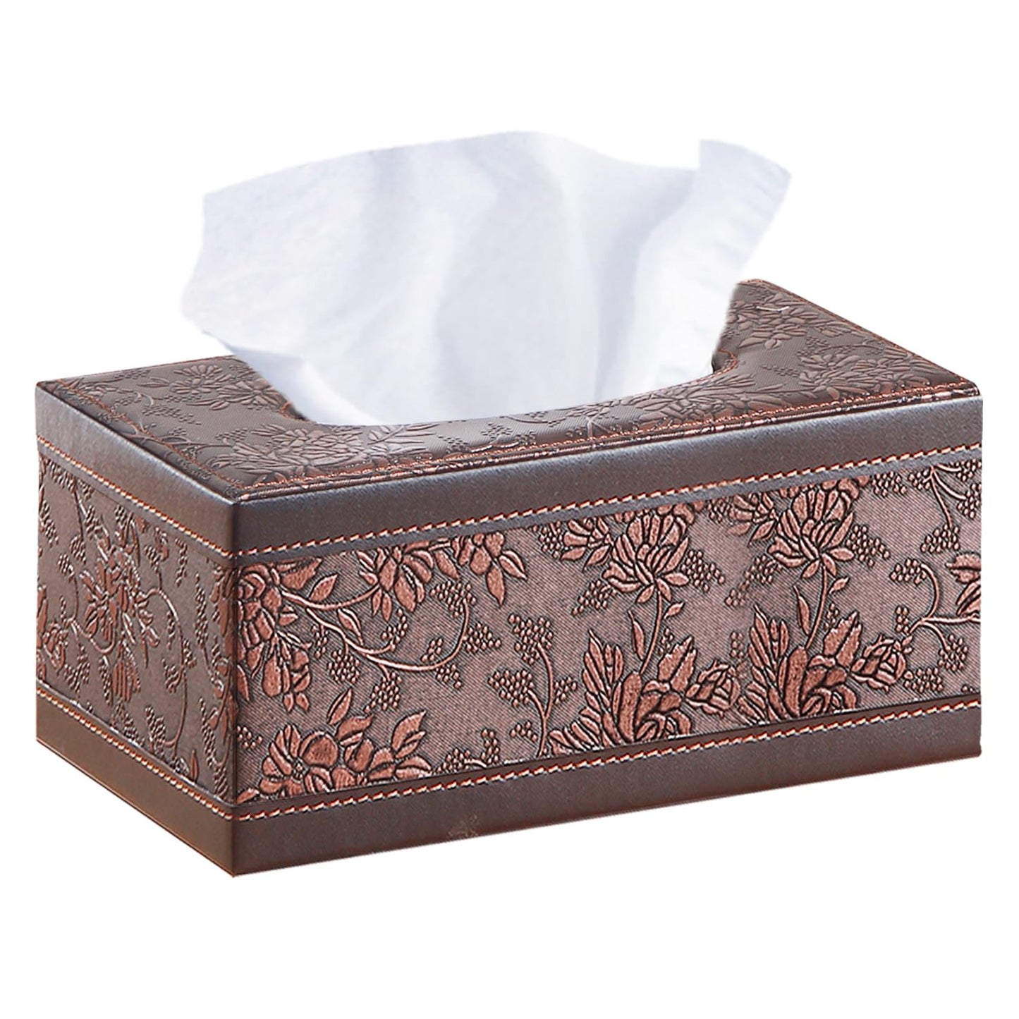 Leather Tissue Box Cover Rectangle,Tissues Box Holder Modern Rectangular Facial Paper Towels Organizer,Box Tissue Dispenser Decor Accessories for Bathroom NightStand Coffee Table Desk Home Office.