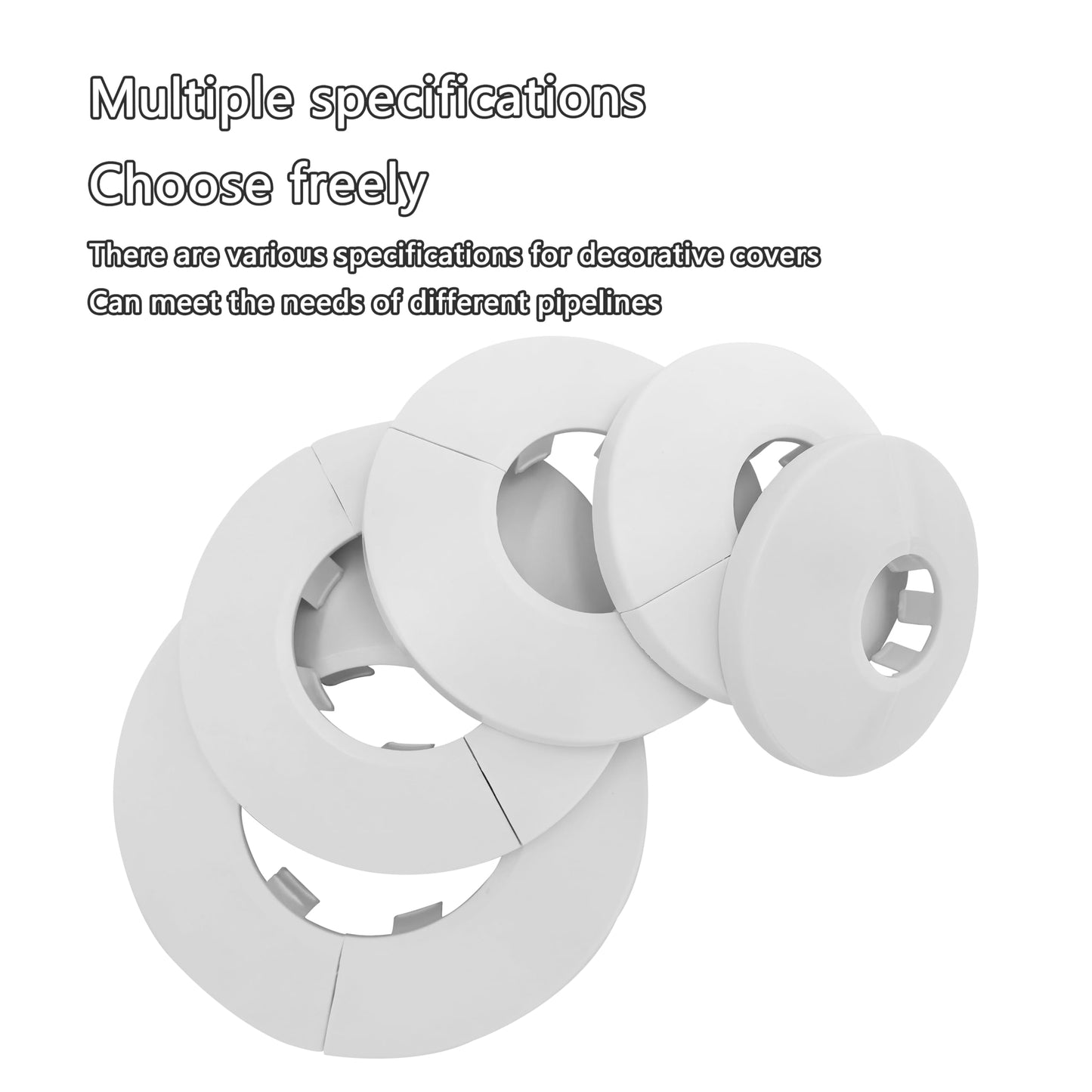 INDPROD 1 Piece 1.26 In/32mm Wall Split Flange, ABS Plastic Round Escutcheon Plate, Buckle Design Plumbing Cover Plates, Drain Pipe Line Cover Radiator Pipe Collar for Water Pipe Faucet Decor, White