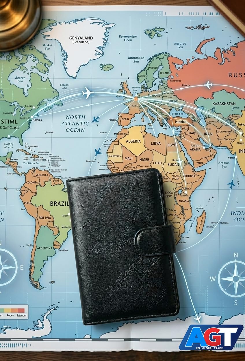 Passport Credit Card Holder - Passport Wallet for Men - Passport Holder for Travel - for 2 Transparent Passport Pockets, Boarding Pass, ID, Credit Cards, Cash, Coin - Family Passport Wallet