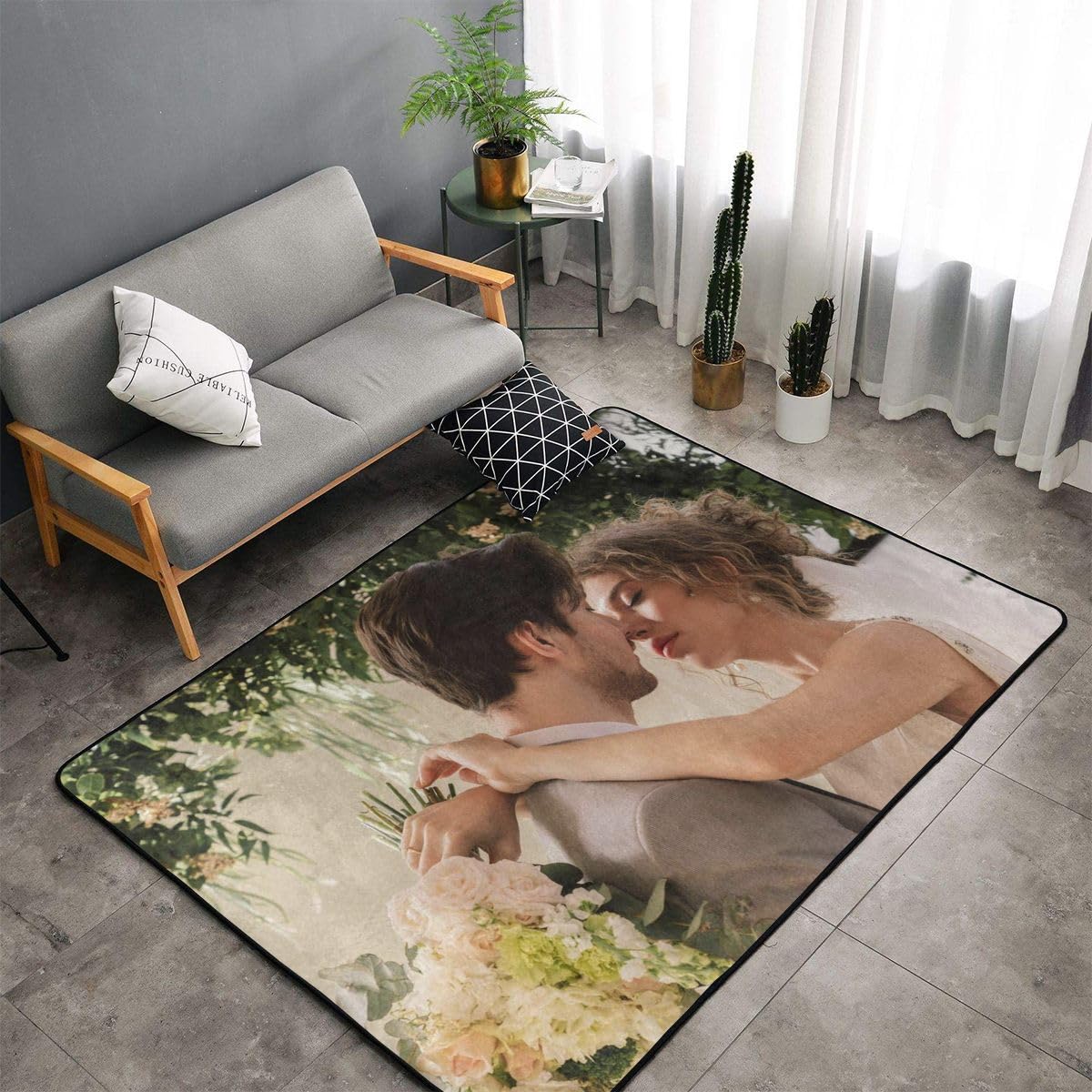 Custom Rug Personalized Area Carpet with Your Own Photo Logo Image Text,Customized Anti Slip Commercial Door Mat Floor Mat for Bedroom Living Room Office Balcony Bath 36'x24'