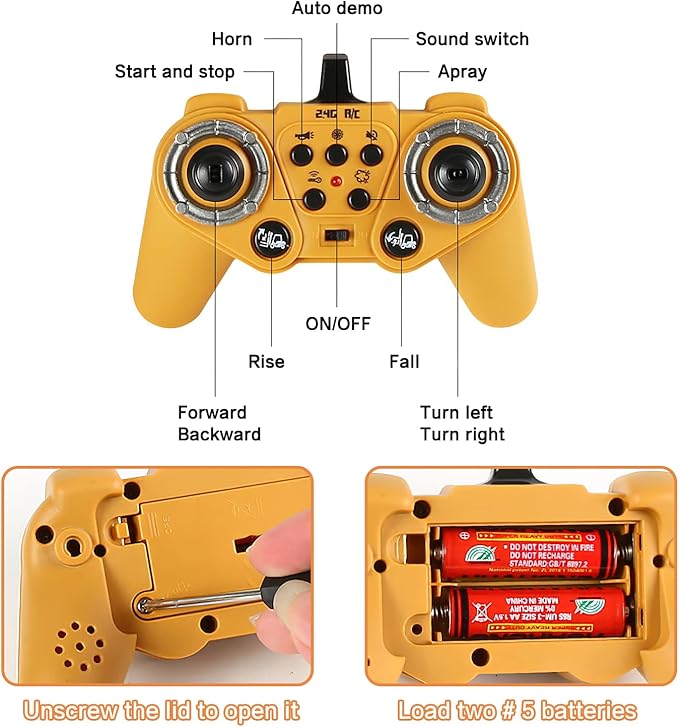 Remote Control Forklift 11 Channel Rc Forklift Cranes Construction Toys w/Boxes/Sound and Light Spray Two Rechargeable Batteries Kids Forklift Toy Christmas &amp Birthday Gifts