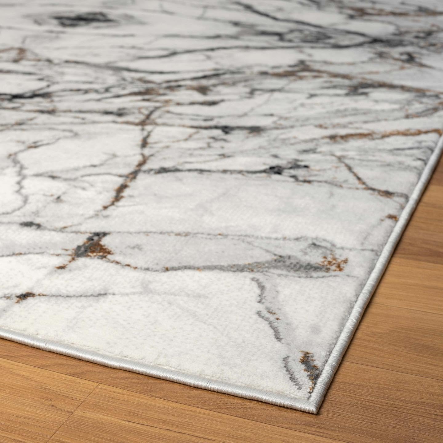 LUXE WEAVERS Marble Effect Abstract Gray 5x7 Area Rug