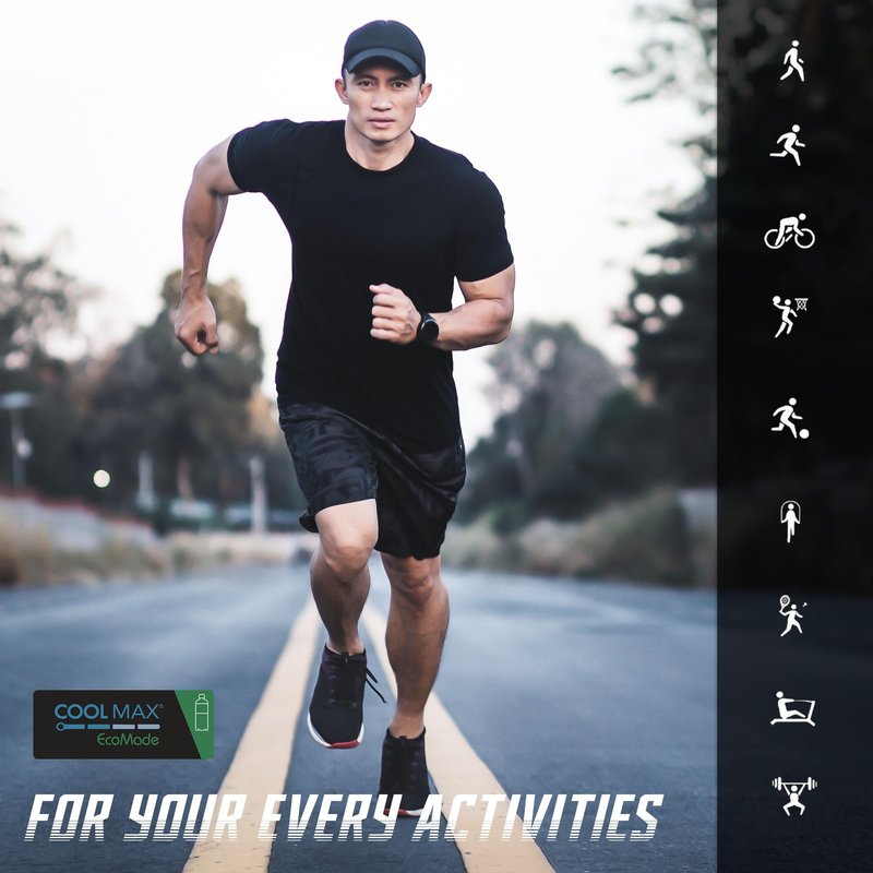 BRISIRA Cooling Workout T Shirts Men Lightweight Short Sleeve Quick Dry Fit Performance Gym Tees Moisture Wicking Athletic Black