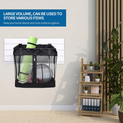2Pcs Large Slatwall Baskets Mesh Slatwall Baskets with Zipper Mounted Storage Baskets Hanging Slatwall Accessories for Shops Rooms Storage Display Organizing(16 * 12 * 16inch)