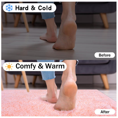 Rezutan Ultra Soft Pink Rugs for Bedroom 8x10 Feet, Fluffy Shag Area Rugs for Living Room, Large Comfy Furry Rug for Girls Kids Baby Room Decor Teenage Pastel Princess Rug, Non Slip。
