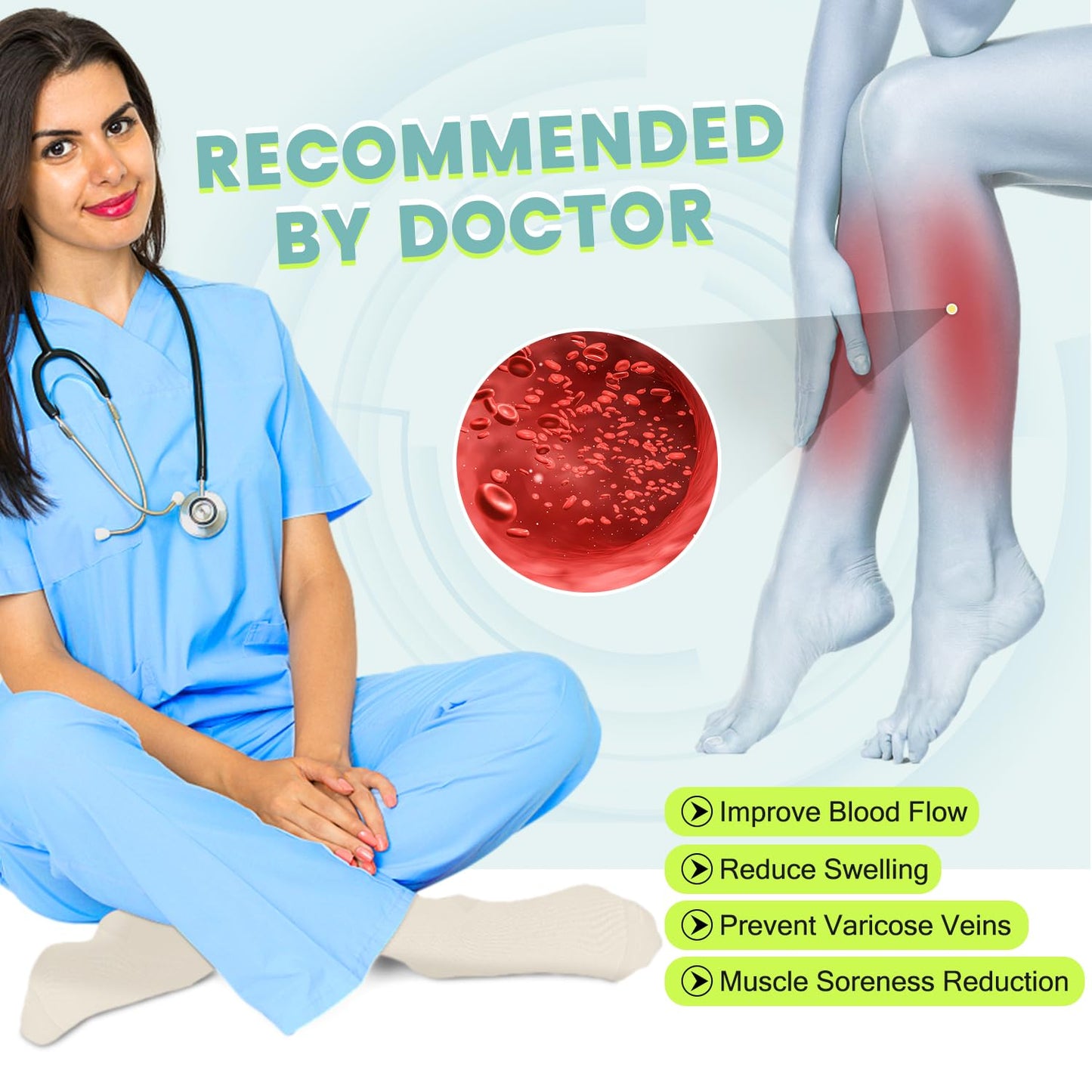 Copper Compression Socks 15-20 mmHg for Men & Women 8 Pairs – Circulation Support for Nurses,Travel,Running,Hiking,Soccer,Gifts,Pregnant,Flying,Knee High Compression Socks(L/XL)