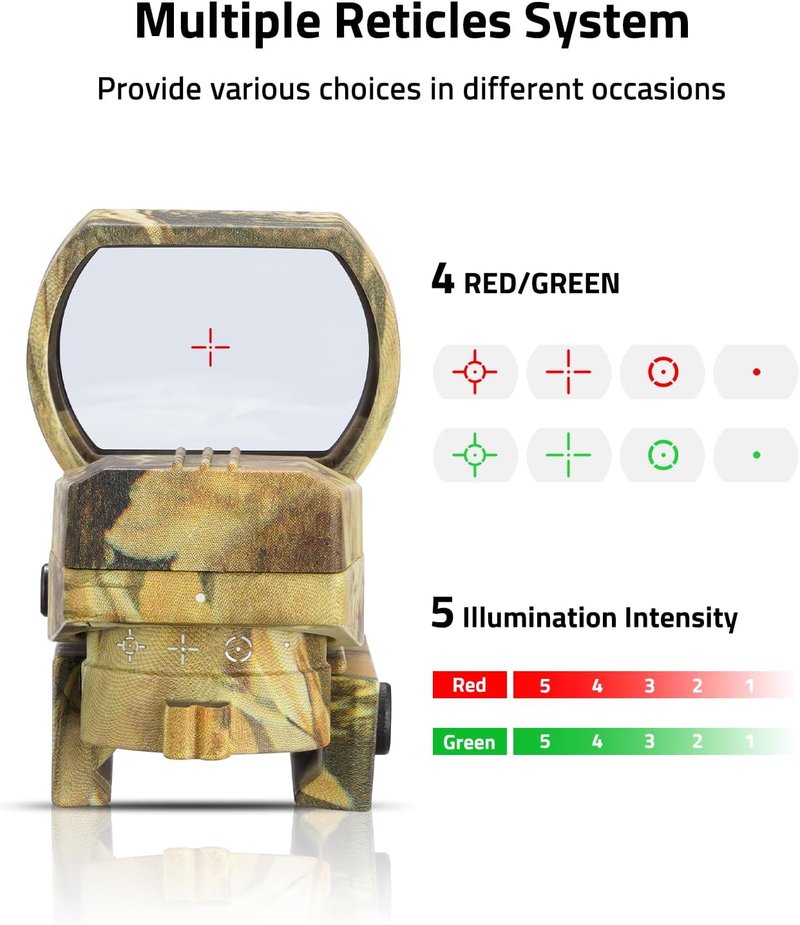 Red Green Dot Gun Sight Scope - CVLIFE 1X22X33 Reflex Sight with 20mm Rail