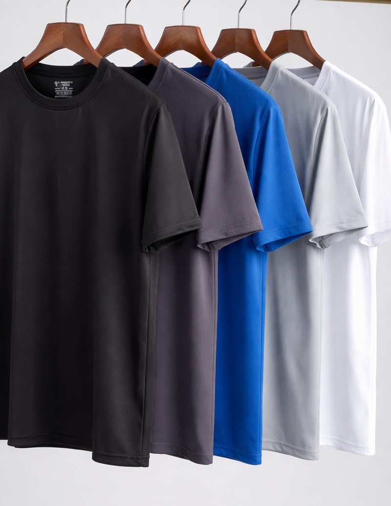 5 Pack Men’s Active Quick Dry Crew Neck T Shirts | Athletic Running Gym Workout Short Sleeve Tee Tops Bulk (Set 6, 4X-Large)