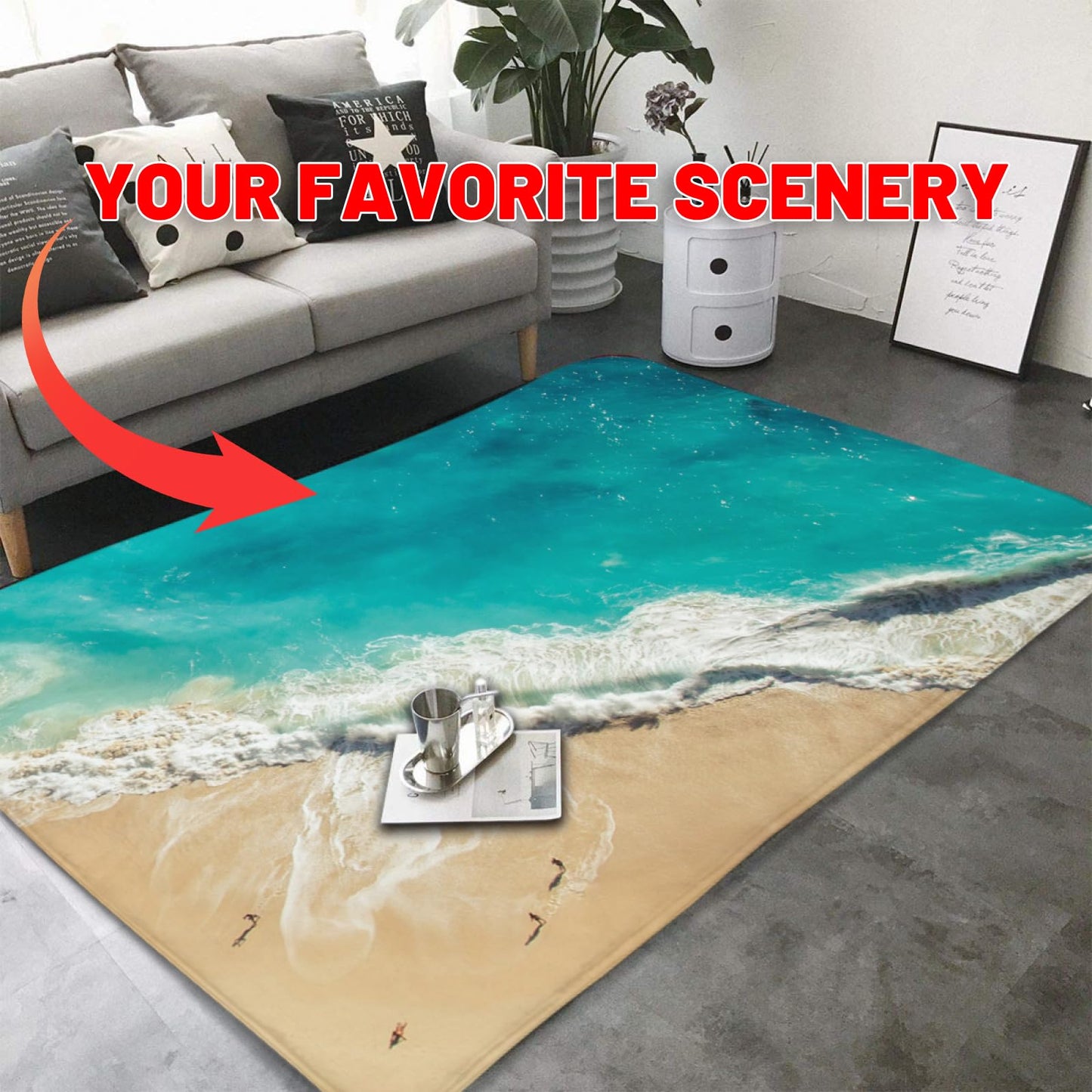 Made USA Personalized Rug Custom Rug Carpet with Your Image Logo Text Photo, Anti Slip Door Mat Decorative for Bedroom Room Office Balcony Sign Gifts 20 x 32 Inch
