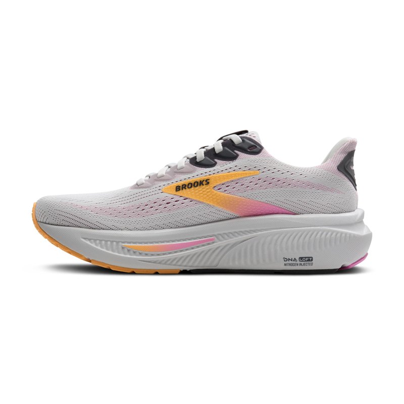 Brooks Women’s Ghost 17 Neutral Running Shoe - Oyster/Apricot/Pink - 8.5 X-Wide