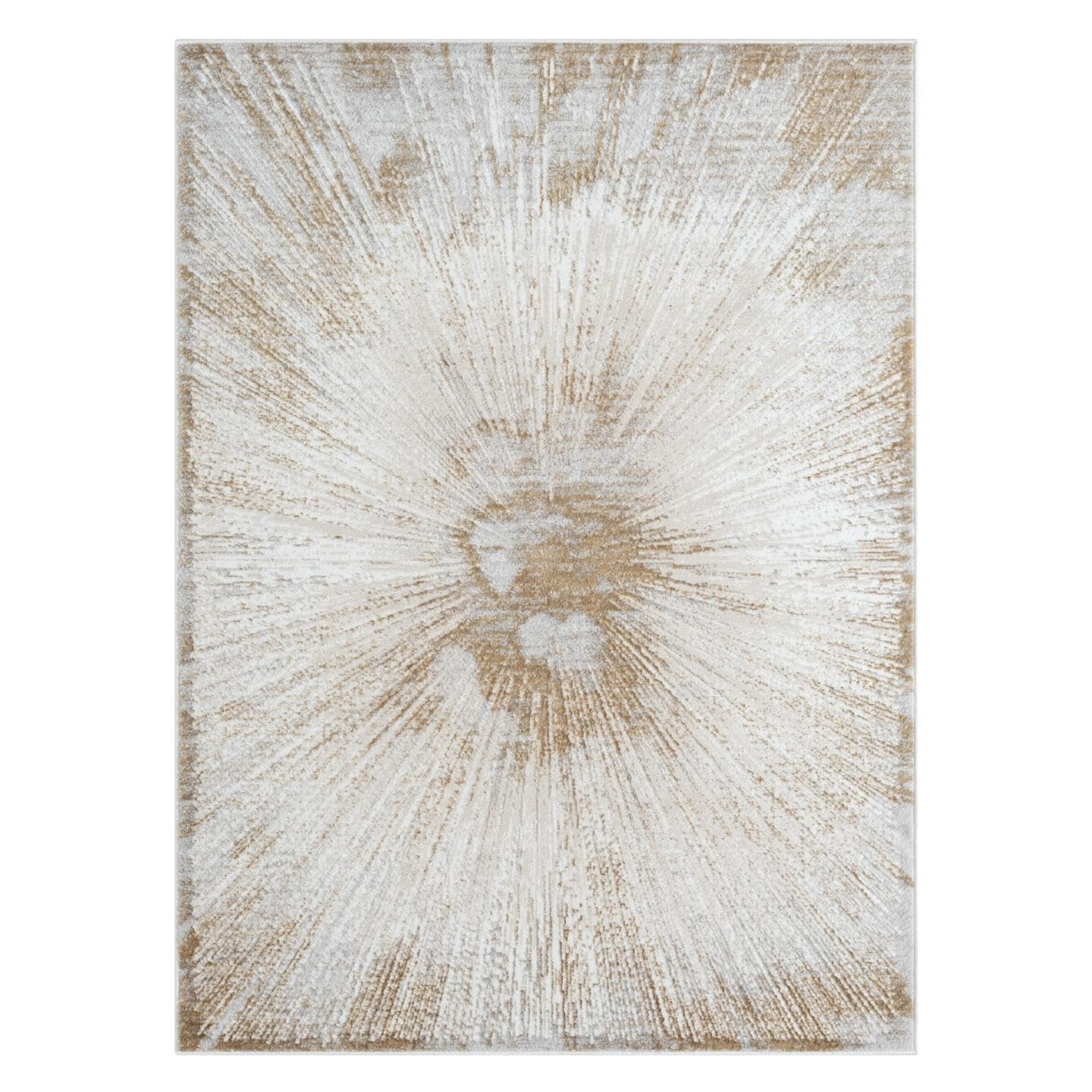LUXE WEAVERS Abstract Spark Patterned Gold 4x5 Area Rug for Living Rooms