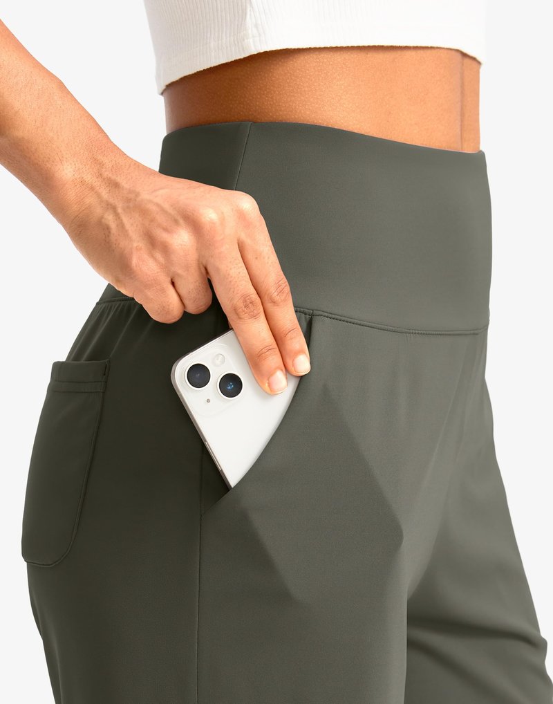 G Gradual Women's Bermuda Long Shorts with Pockets 7" High Waisted Knee Length Shorts for Women Walking Athletic Workout(Grey Sage-L7,XL)