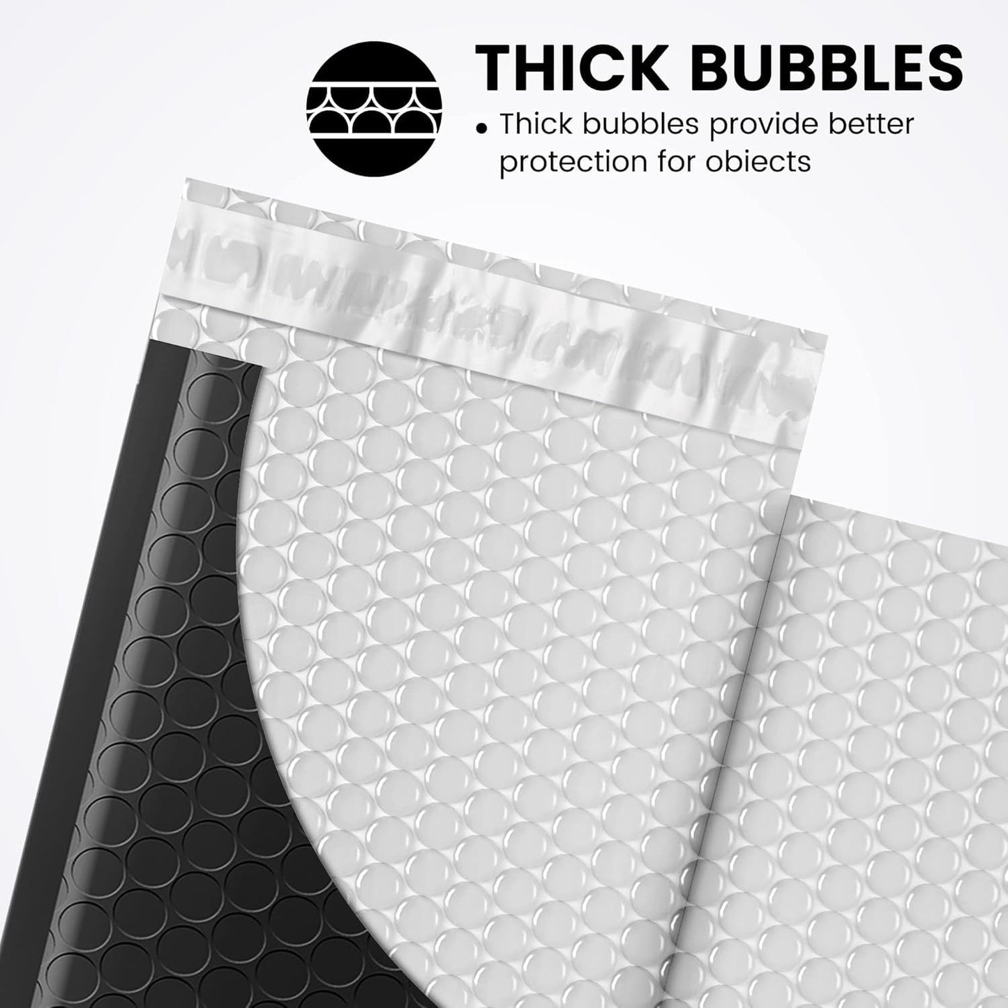 Fuxury Bubble Mailers 4x8" 800Pcs Bulk, Waterproof Padded Envelopes Usable Size 4x7", Cushioning Small Mailing Envelopes,Padded Mailers for Mailing Jewelry Makeup Small Business, #000 Black