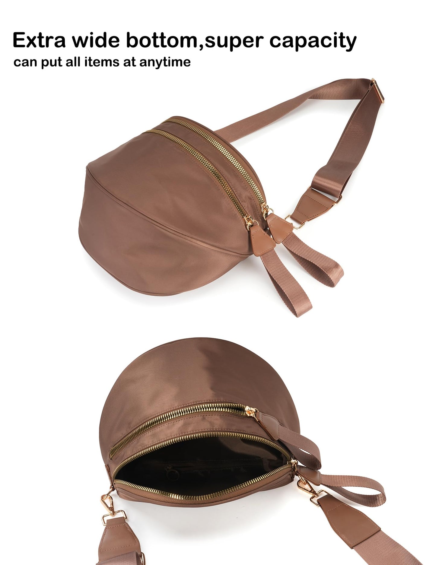 Spacious Nylon Crossbody Bag Bum Bag Handbags Wallets Purses Trendy Shoulder Bag for Women