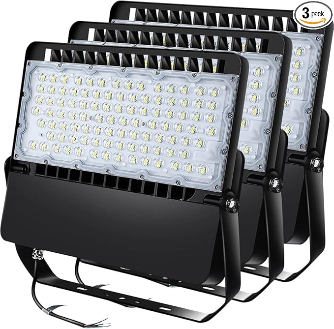 ledmo LED Flood Light Outdoor 240W, 1500W Equivalent Stadium Lights 36000Lumen Commercial Lighting, High-Intensity Floodlights for Yard, Count, Large Area, Waterproof Durable (3 Pack)