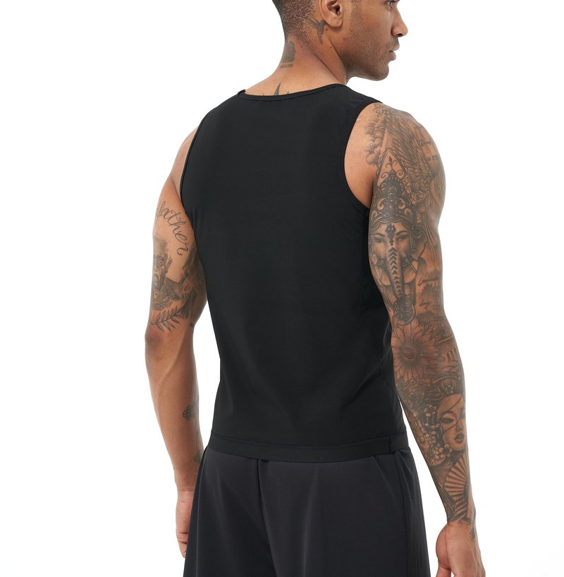 BODYSUNER Sauna Sweat Vest Workout Tank Top Waist Trainer for Men Compression Workout Enhancing Vest (Sliver, LXL)